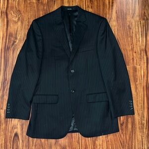 Prunto Uomo pin stripe black suit jacket.